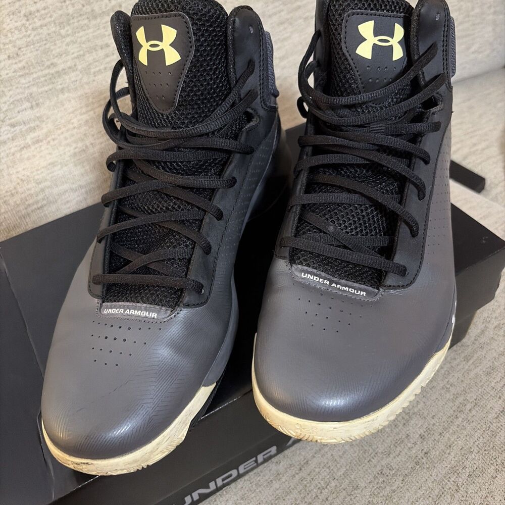 Under Armour UA Micro G Torch Black Gray 1231588-001 Men's Shoes Size 14 box